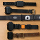 Comparison of Deroopy GPS Pet Collar with other popular dog training collars on a wooden surface