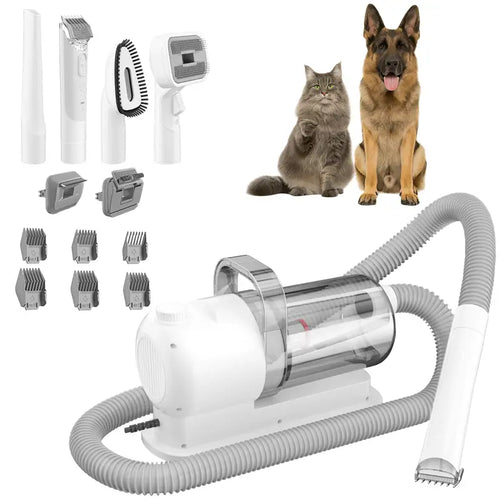 12Pcs Pet Grooming Vacuum Kit for Dogs Cats Blow Dry & Hair Suction D1 - Deroopy Pet
