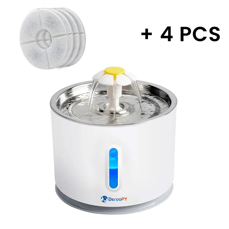 Cat Water Dispenser with 4 Replacement Filters – Pet Drinking Fountain for Clean Water