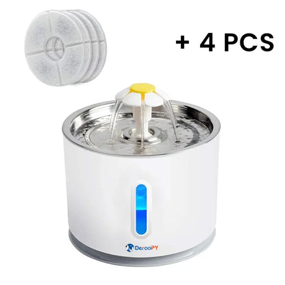 Cat Water Dispenser with 4 Replacement Filters – Pet Drinking Fountain for Clean Water
