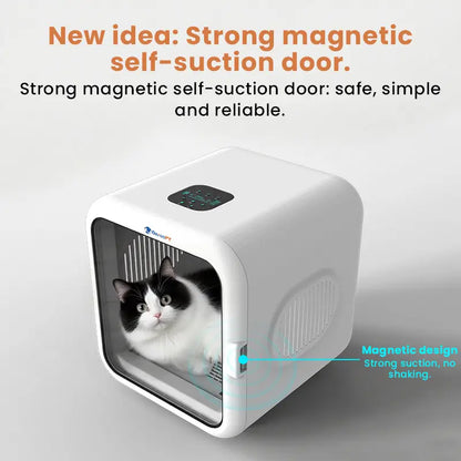 Duplicate image showing large pet hair dryer with dual pet capacity
