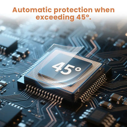 Intelligent pet dryer system with overheat protection chip exceeding 45 degrees