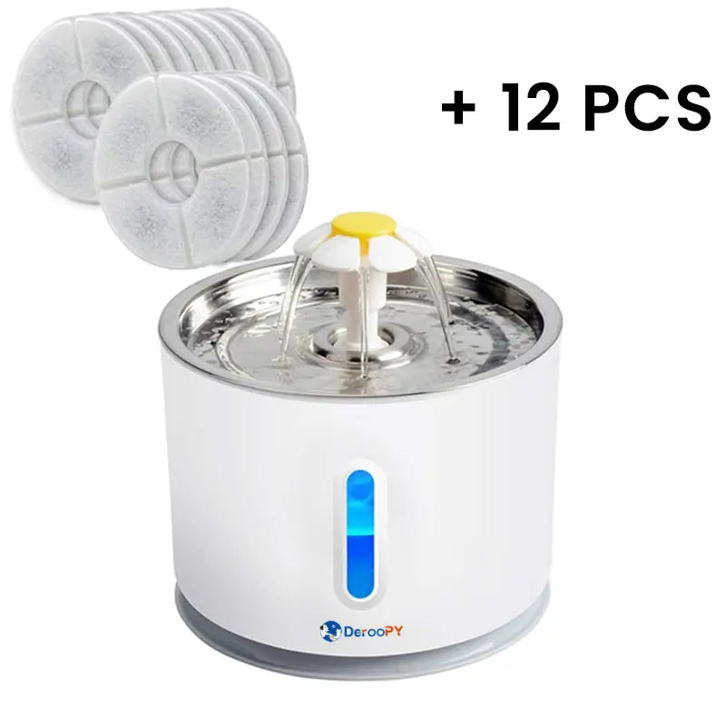 Pet Water Dispenser with 12 Filter Refills – Ideal Drinking Fountain for Cats


