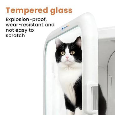 Tempered glass door of pet hair dryer box, wear-resistant and scratch-proof
